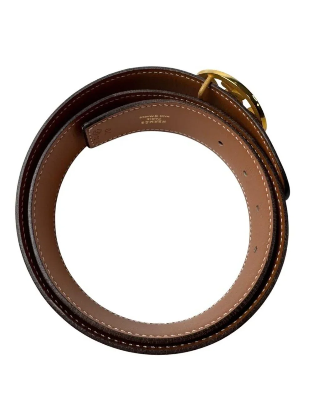Hermes Double H Circle Logo Reversible Belt Vintage
